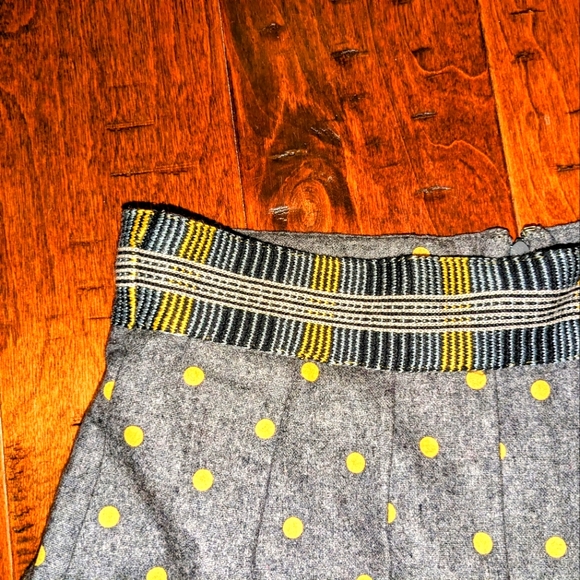 NWT Anthropologie Plenty By Tracy Reese Skirt Women's 12 Gray Polka Dot Pockets - Picture 6 of 10